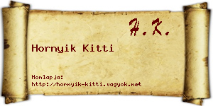 Hornyik Kitti névjegykártya
